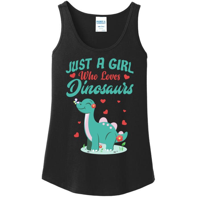 JUST A GIRL WHO LOVES DINOSAURS Ladies Essential Tank