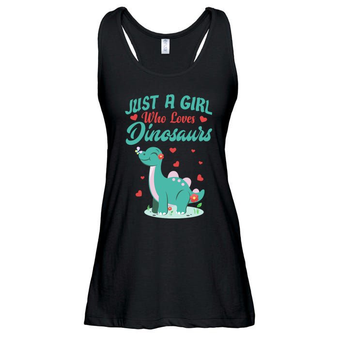 JUST A GIRL WHO LOVES DINOSAURS Ladies Essential Flowy Tank