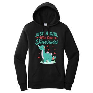 JUST A GIRL WHO LOVES DINOSAURS Women's Pullover Hoodie