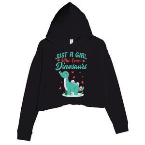 JUST A GIRL WHO LOVES DINOSAURS Crop Fleece Hoodie