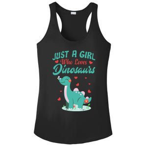 JUST A GIRL WHO LOVES DINOSAURS Ladies PosiCharge Competitor Racerback Tank