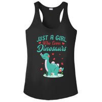 JUST A GIRL WHO LOVES DINOSAURS Ladies PosiCharge Competitor Racerback Tank