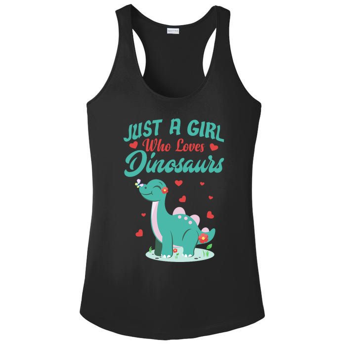 JUST A GIRL WHO LOVES DINOSAURS Ladies PosiCharge Competitor Racerback Tank