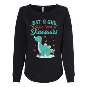 JUST A GIRL WHO LOVES DINOSAURS Womens California Wash Sweatshirt