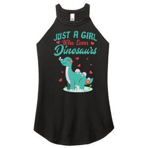 JUST A GIRL WHO LOVES DINOSAURS Women's Perfect Tri Rocker Tank