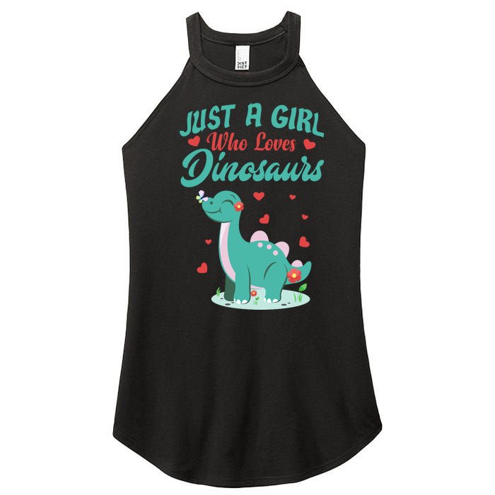 JUST A GIRL WHO LOVES DINOSAURS Women's Perfect Tri Rocker Tank