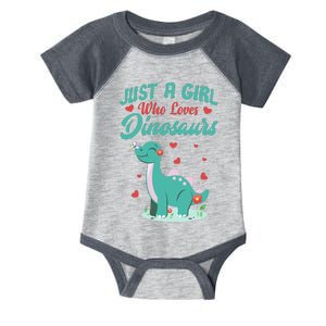 JUST A GIRL WHO LOVES DINOSAURS Infant Baby Jersey Bodysuit