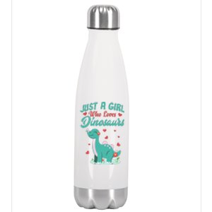 JUST A GIRL WHO LOVES DINOSAURS Stainless Steel Insulated Water Bottle