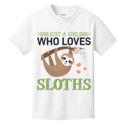 Just A Girl Who Loves Sloths Kids T-Shirt