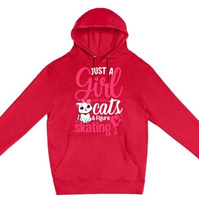 Just A Girl Who Loves Cats And Figure Skating Novelty Premium Pullover Hoodie