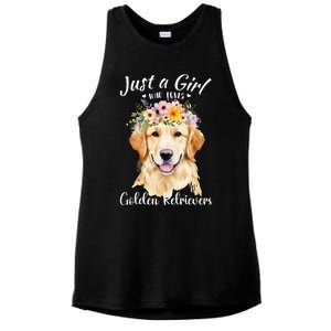 Just A Girl Who Loves Golden Retrievers Girl Who Love Dogs Ladies PosiCharge Tri-Blend Wicking Tank