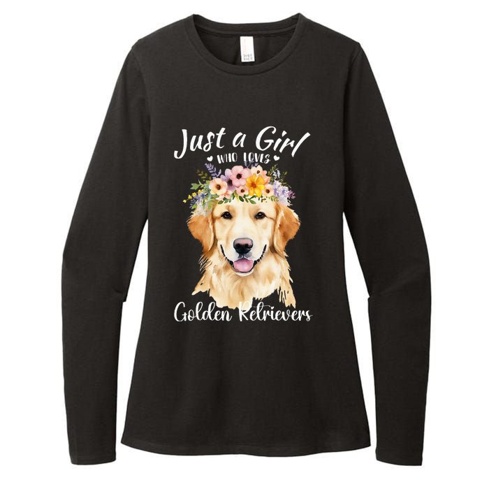 Just A Girl Who Loves Golden Retrievers Girl Who Love Dogs Womens CVC Long Sleeve Shirt