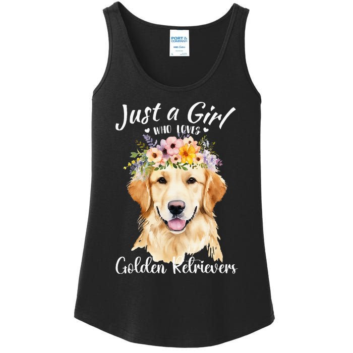 Just A Girl Who Loves Golden Retrievers Girl Who Love Dogs Ladies Essential Tank