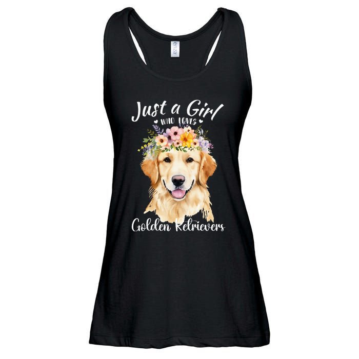 Just A Girl Who Loves Golden Retrievers Girl Who Love Dogs Ladies Essential Flowy Tank