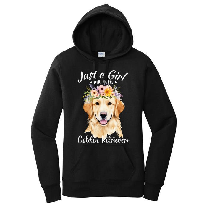 Just A Girl Who Loves Golden Retrievers Girl Who Love Dogs Women's Pullover Hoodie