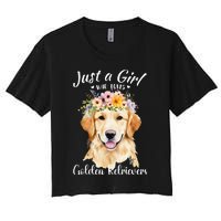 Just A Girl Who Loves Golden Retrievers Girl Who Love Dogs Women's Crop Top Tee