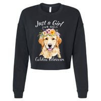 Just A Girl Who Loves Golden Retrievers Girl Who Love Dogs Cropped Pullover Crew