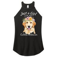 Just A Girl Who Loves Golden Retrievers Girl Who Love Dogs Women's Perfect Tri Rocker Tank