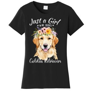 Just A Girl Who Loves Golden Retrievers Girl Who Love Dogs Women's T-Shirt