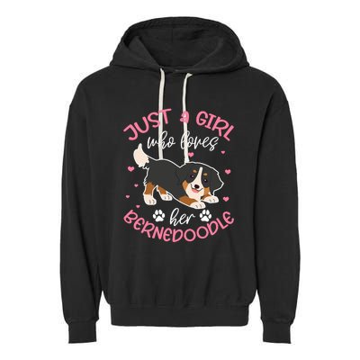 Just A Girl Who Loves Her Bernedoodle Dog Lover Kawaii Garment-Dyed Fleece Hoodie