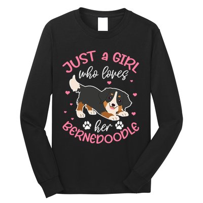 Just A Girl Who Loves Her Bernedoodle Dog Lover Kawaii Long Sleeve Shirt