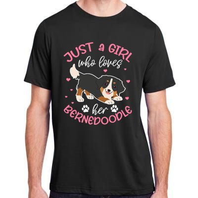 Just A Girl Who Loves Her Bernedoodle Dog Lover Kawaii Adult ChromaSoft Performance T-Shirt