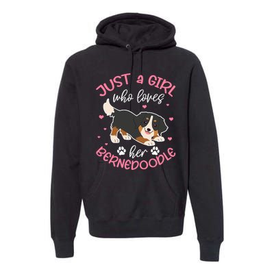 Just A Girl Who Loves Her Bernedoodle Dog Lover Kawaii Premium Hoodie