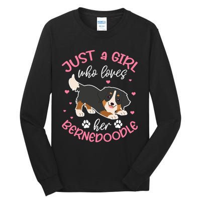 Just A Girl Who Loves Her Bernedoodle Dog Lover Kawaii Tall Long Sleeve T-Shirt