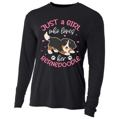 Just A Girl Who Loves Her Bernedoodle Dog Lover Kawaii Cooling Performance Long Sleeve Crew