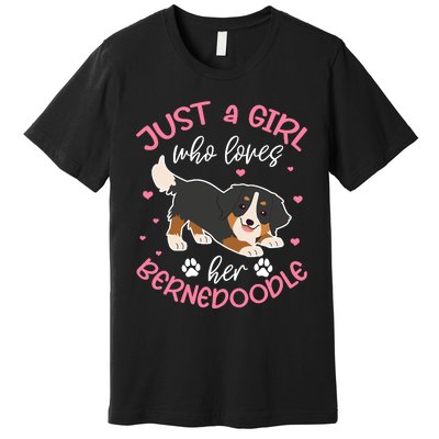 Just A Girl Who Loves Her Bernedoodle Dog Lover Kawaii Premium T-Shirt