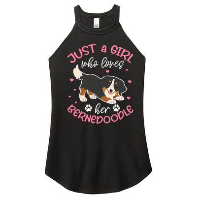 Just A Girl Who Loves Her Bernedoodle Dog Lover Kawaii Women’s Perfect Tri Rocker Tank