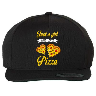 Just A Girl Who Loves Pizza Funny Pizza Lover Girls Wo Wool Snapback Cap