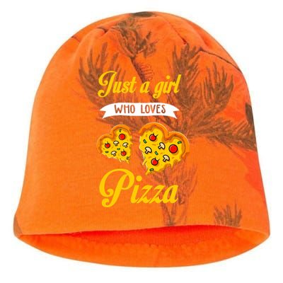 Just A Girl Who Loves Pizza Funny Pizza Lover Girls Wo Kati - Camo Knit Beanie