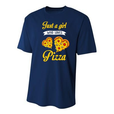 Just A Girl Who Loves Pizza Funny Pizza Lover Girls Wo Youth Performance Sprint T-Shirt