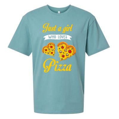 Just A Girl Who Loves Pizza Funny Pizza Lover Girls Wo Sueded Cloud Jersey T-Shirt