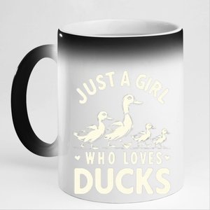 Just A Girl Who Loves Ducks Funny Duck Lover 11oz Black Color Changing Mug