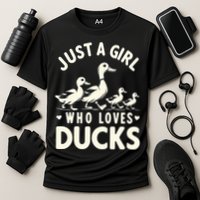 Just A Girl Who Loves Ducks Funny Duck Lover Cooling Performance Crew T-Shirt
