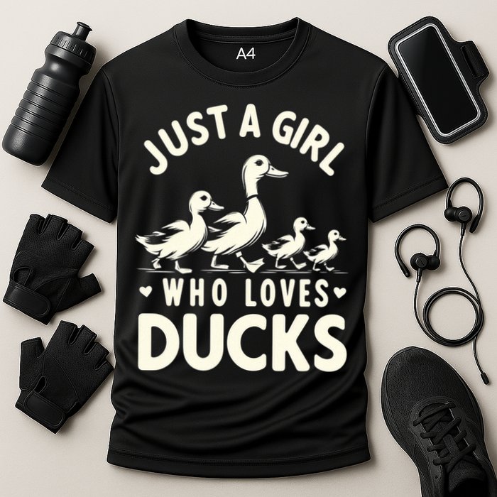 Just A Girl Who Loves Ducks Funny Duck Lover Cooling Performance Crew T-Shirt