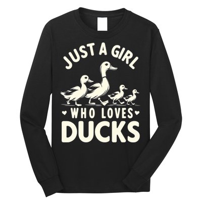 Just A Girl Who Loves Ducks Funny Duck Lover Long Sleeve Shirt