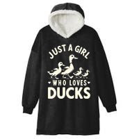 Just A Girl Who Loves Ducks Funny Duck Lover Hooded Wearable Blanket