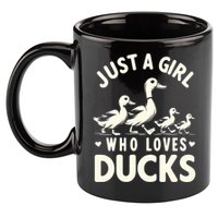 Just A Girl Who Loves Ducks Funny Duck Lover 11oz C Handle Ceramic Mug