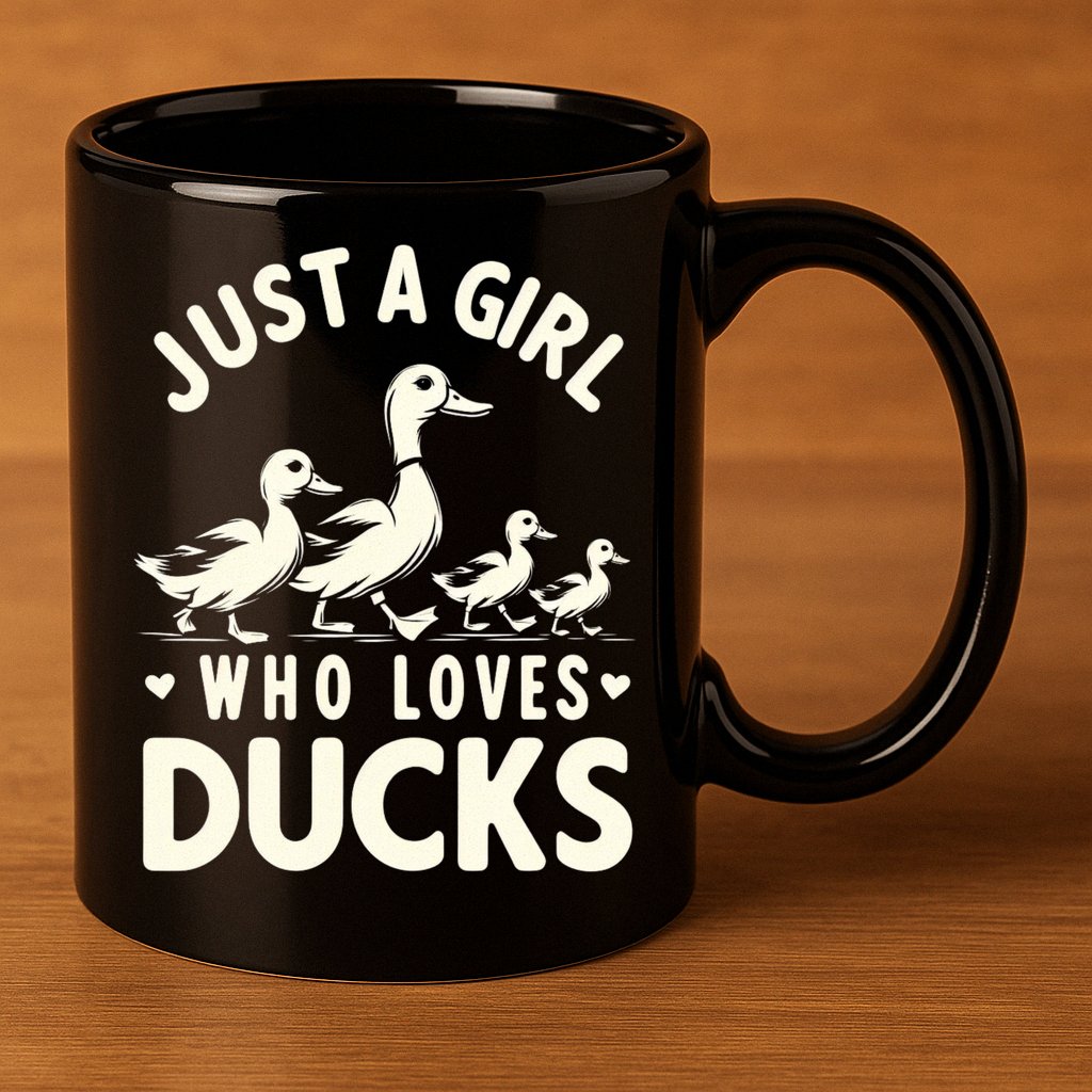 Just A Girl Who Loves Ducks Funny Duck Lover 11oz C Handle Ceramic Mug