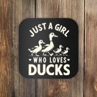 Just A Girl Who Loves Ducks Funny Duck Lover Coaster