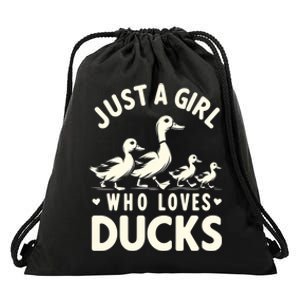 Just A Girl Who Loves Ducks Funny Duck Lover Drawstring Bag