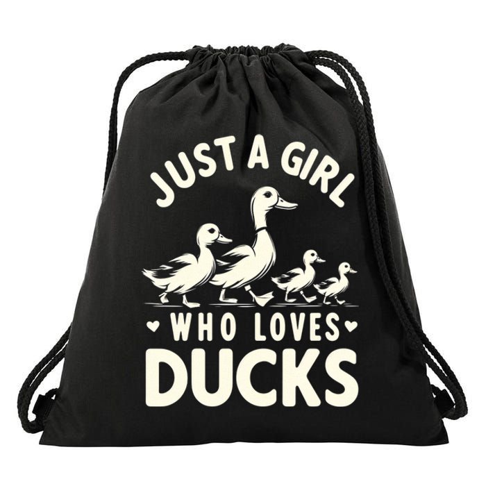 Just A Girl Who Loves Ducks Funny Duck Lover Drawstring Bag