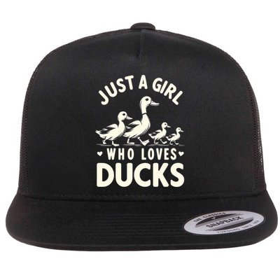 Just A Girl Who Loves Ducks Funny Duck Lover Flatbill Hat