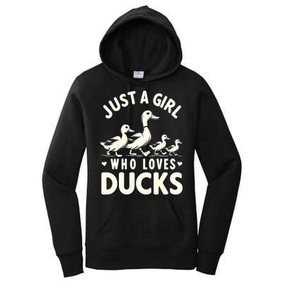 Just A Girl Who Loves Ducks Funny Duck Lover Women's Pullover Hoodie