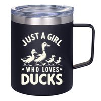 Just A Girl Who Loves Ducks Funny Duck Lover 12oz Stainless Steel Coffee Mug