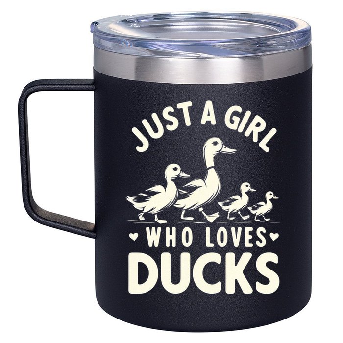Just A Girl Who Loves Ducks Funny Duck Lover 12oz Stainless Steel Coffee Mug