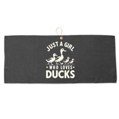 Just A Girl Who Loves Ducks Funny Duck Lover Large Microfiber Waffle Golf Towel